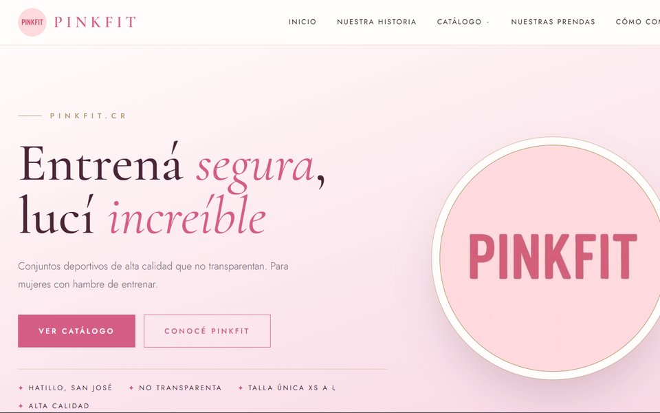 Página de inicio de Pinkfit